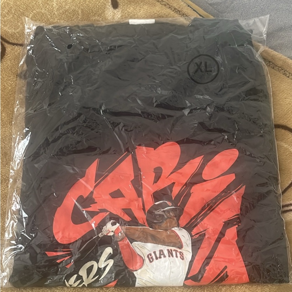 SF Giants- Devers Black Graphic T-Shirt with Red and White Design